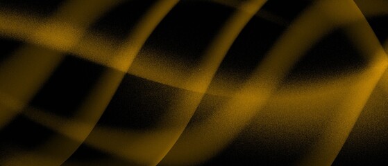 Abstract yellow waves grainy background design with gradient shape on dark noise texture backdrop, dusty scanned gain noise overlay, vibrant banner cover poster design