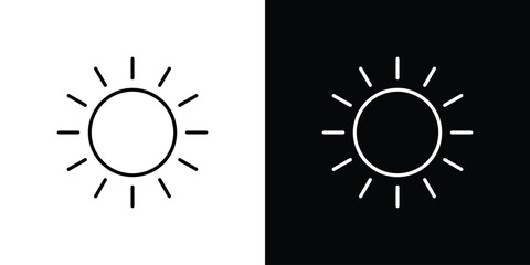 Brightness icon pictogram on White Background Editable Stroke.