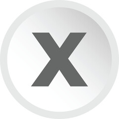 Prominent gray letter x symbol centered within a subtle octagonal shape design element illustration