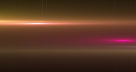 Glowing light band fading from gold to magenta in abstract digital backdrop, cinematic flare