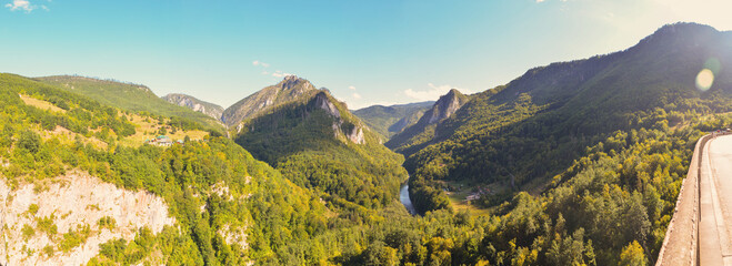 Panoramic view of Tara Canyon in Montenegro
