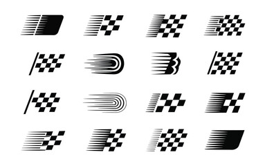Race Car & Racing Stripes Vector Pack – Angled Checkered Patterns, Checkered Flags, Finish Line Motifs, Dynamic Speed Lines, Motorsport Decals, Vehicle Tuning Stickers, Racing Track Design, Car Graphi