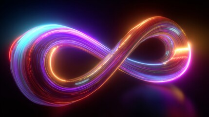 a vibrant digital art piece that showcases two interconnected spiral patterns in shades of blue and purple. the spirals form an endless loop pattern with each turn creating a kaleidoscope effect