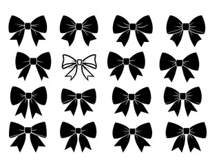 Elegant Black Bow Collection with Diverse Styles, Suitable for Decoration