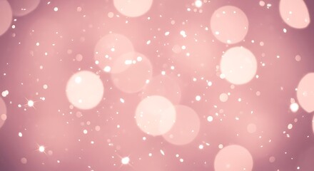 Abstract Rose Gold Bokeh Lights with Sparkling Particle Overlay Effect