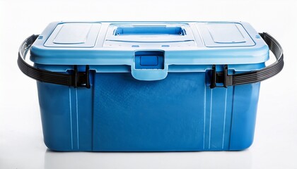 a blue cooler isolated on white background