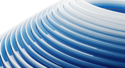 Abstract blue and white ribbed texture background isolated on transparent background