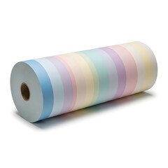 Pastel Rainbow Striped Paper Roll Isolated