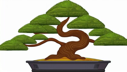 bonsai tree on white background