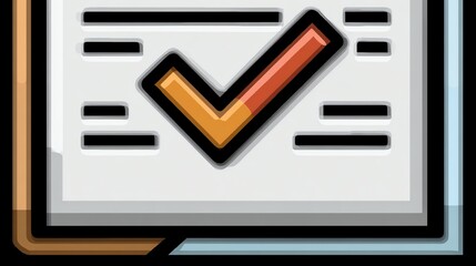 Checklist with Check Mark Symbol on White Paper Illustration