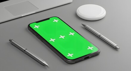 Modern smartphone mockup on desk