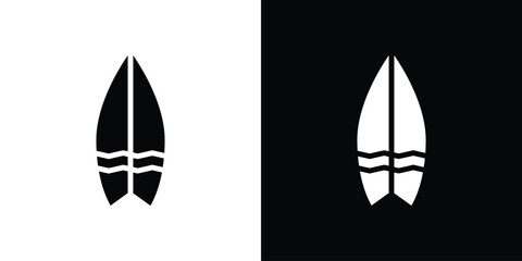 Surf board icon silhouette vector illustration isolated flat style