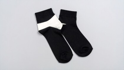 Black and White Ankle Socks Flatlay.