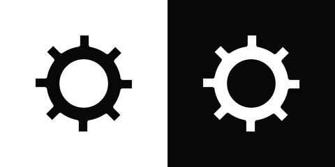 Settings icon silhouette vector illustration isolated flat style