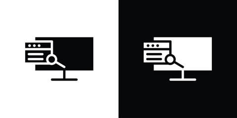 Search online icon silhouette vector illustration isolated flat style