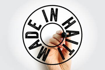 Made in Haiti text emblem stamp, concept background