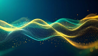 Abstract Wave Particles Digital Art.