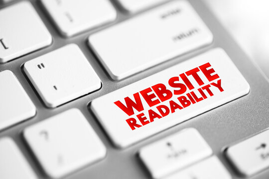 Website Readability - measure of how easy it is for visitors to read and understand text on a web page, text concept button on keyboard