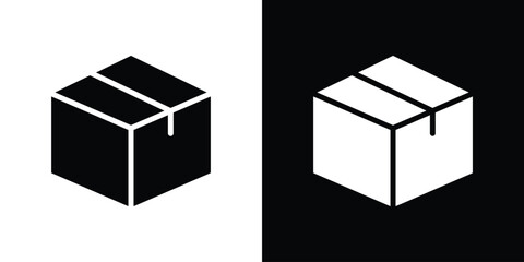 Package icon silhouette vector illustration isolated flat style