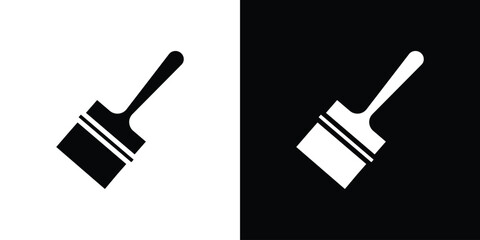 Paint brush icon silhouette vector illustration isolated flat style