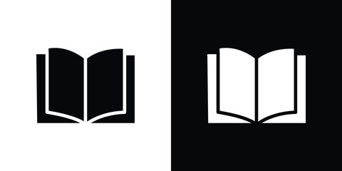 open book icon silhouette vector illustration isolated flat style