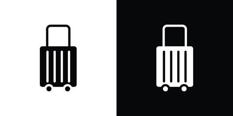 Luggage icon silhouette vector illustration isolated flat style