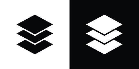 Layers icon silhouette vector illustration isolated flat style