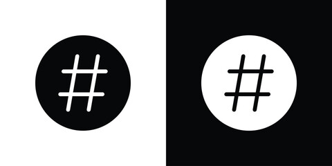 Hashtag icon silhouette vector illustration isolated flat style