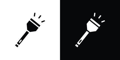 Flashlight icon silhouette vector illustration isolated flat style