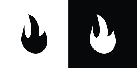 Fire icon silhouette vector illustration isolated flat style
