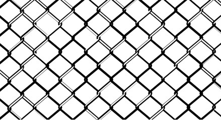 Fototapeta premium Black and white seamless chain link fence pattern.