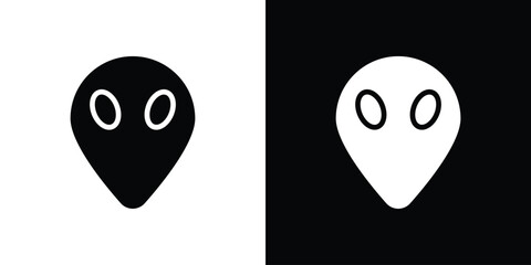 Alien icon silhouette vector illustration isolated flat style