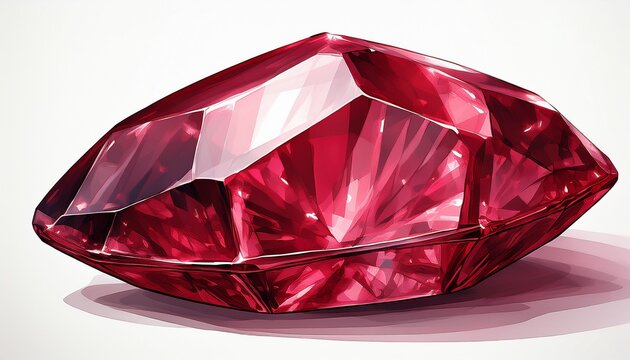 ruby gemstone isolated on white background