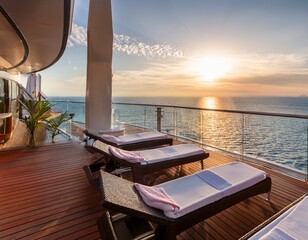 Obraz na płótnie Canvas relaxing spa day on cruise serene soft focus luxury pampering tranquil