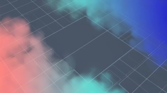 Animated gradient fog over minimalist grid with modern calm