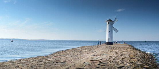 Świnoujście, Zachodniopomorskie, Poland - Stawa Młyny lighthouse, panoramic view
