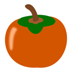 Autumn fruit vector featuring a single persimmon design in warm seasonal style. Perfect for fall illustrations, packaging, branding, and decorative projects inspired by harvest, nature, and cozy vibes