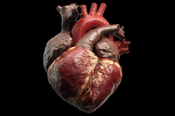 Obraz premium Anatomiczne zdjęcie serca człowieka – szczegółowa wizualizacja