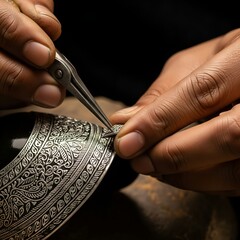Bidriware Crafting &ndash; Artisan&rsquo;s Hands Close-up