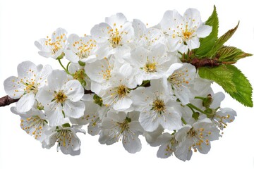 Obraz premium Delicate floral patterns of white flowers are stylishly displayed on a light-hued surface for decorative or arrangement uses