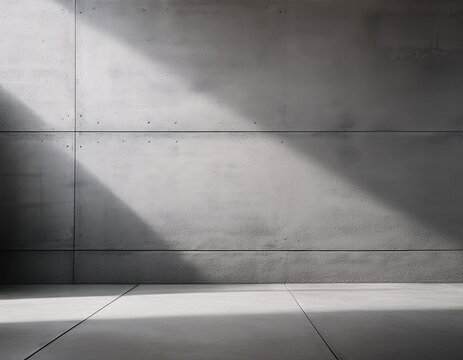 close up image of concrete wall and floor with shadow and plain gray texture