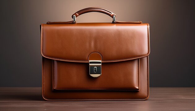 polished brown leather briefcase for formal occasions
