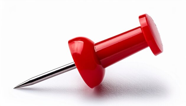 red push pin isolated on white background