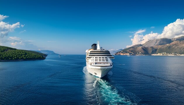 norwegian cruise line cruise ship norwegian escape international waters during the route between albania and corfu island greec