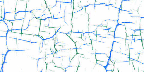 Vector marble pattern with green, blue cracks Transparent texture. White, blue, green distressed grunge concrete wall pattern for graphic design. Peel paint crack. Close-up detail of grunge paint