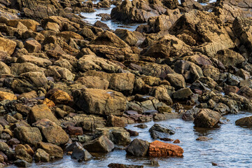 Paisaje en Candas, Asturias, España.