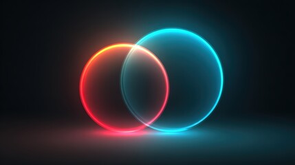 Obraz premium Abstract neon rings