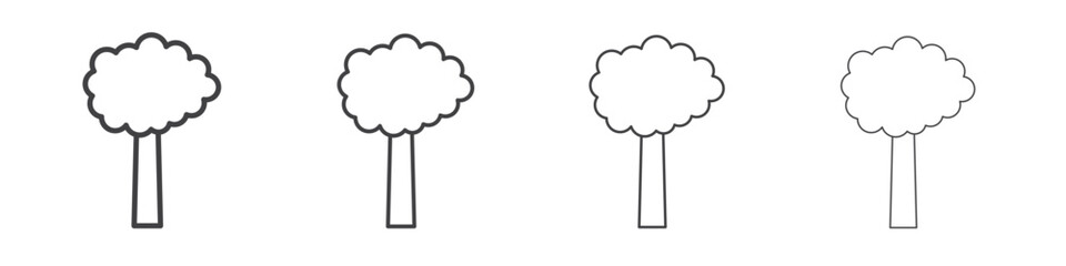 Tree icons for graphic and web design.
