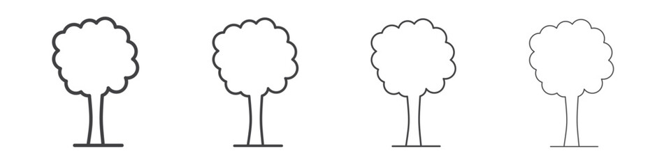 Tree icons for graphic and web design.