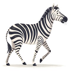 A Walking Zebra with Black and White Stripes